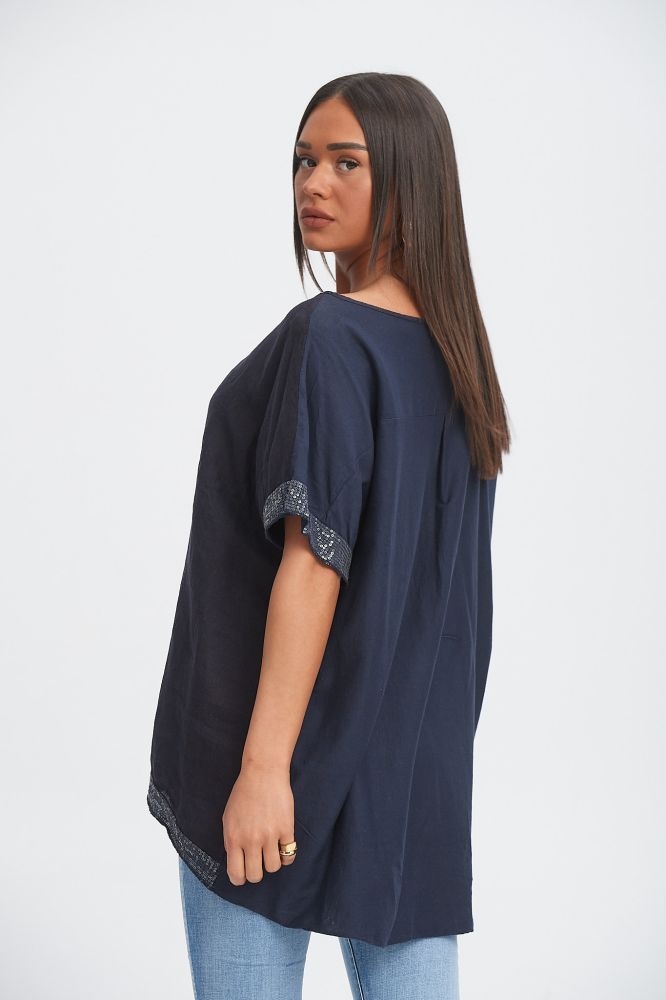 Μπλούζα με Παγιετένια Φάσα