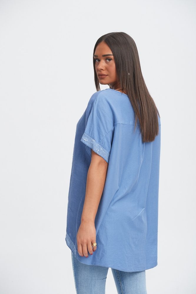 Μπλούζα με Παγιετένια Φάσα