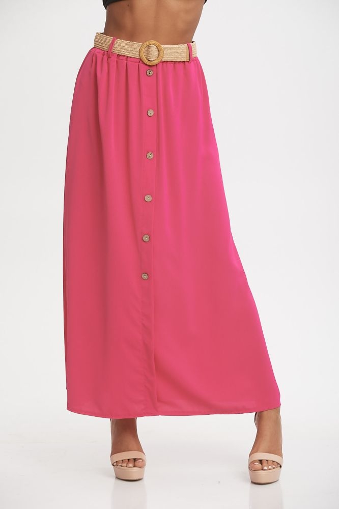 Φούστα Maxi Με Κουμπιά & Ζώνη