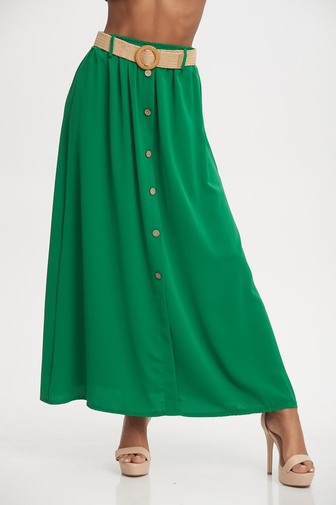 Φούστα Maxi Με Κουμπιά & Ζώνη