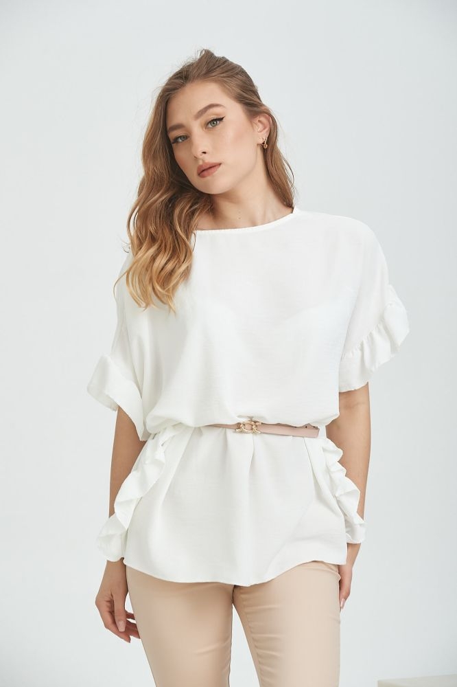 Μπλούζα Κρέπ Με Βολάν