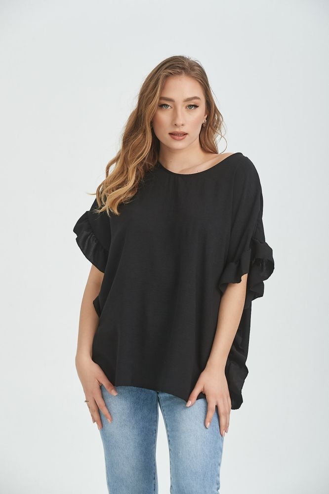 Μπλούζα Κρέπ Με Βολάν