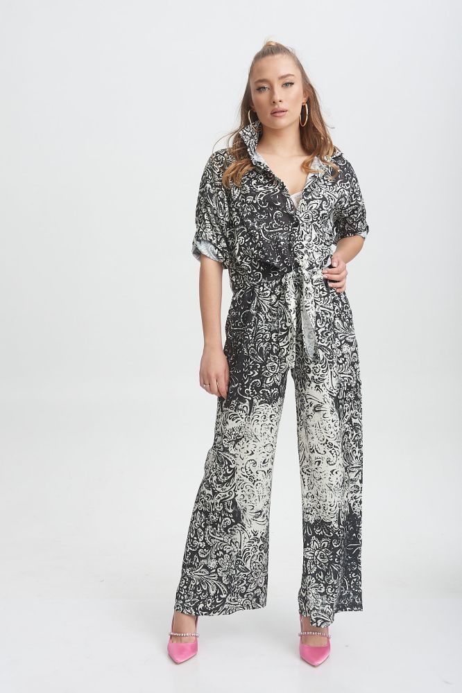 Παντελόνα Σατέν Με Αχνά Λαχούρ