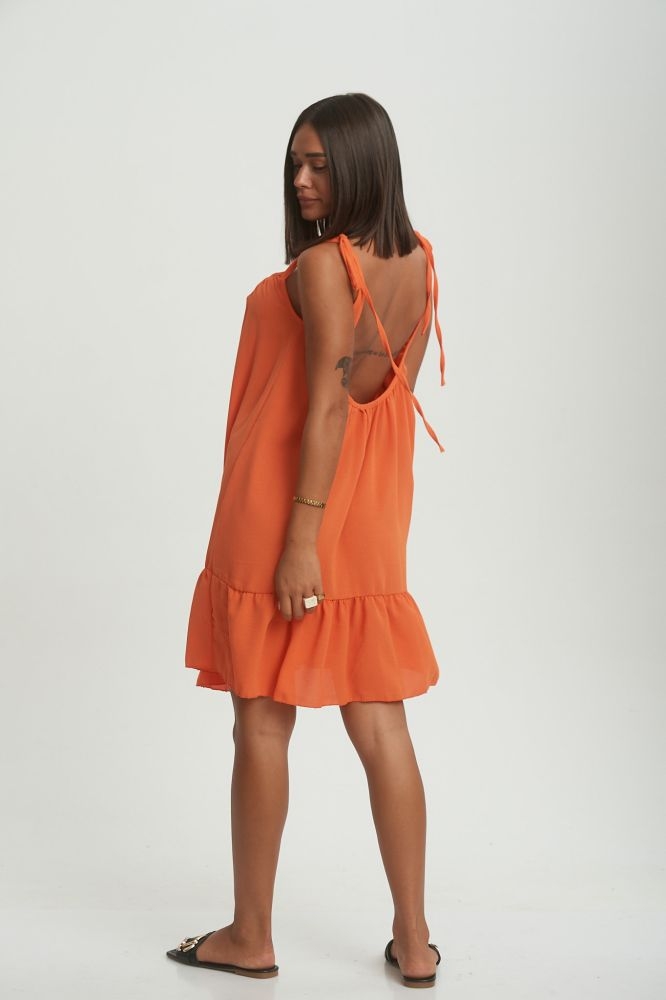 Φόρεμα Με Γαζιά & Δετές Ράντες