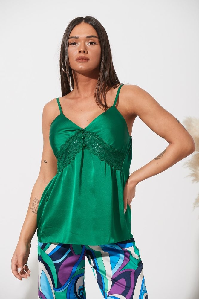 Φόρεμα Σατέν Με Δανδέλα & Κουμπιά