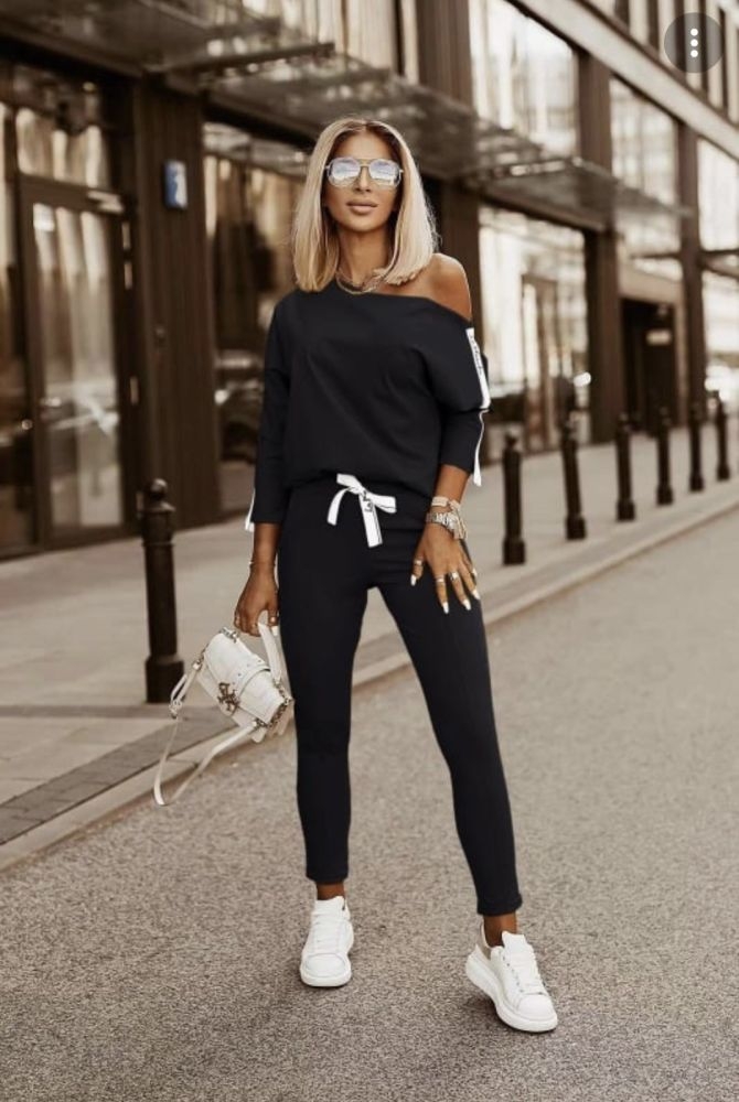 Σετ Τόπ & Παντελόνι & Letter Print