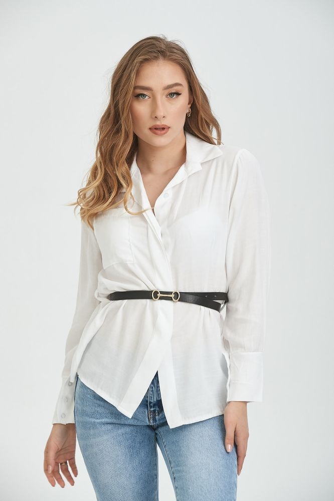 Πουκαμίσα Λινή Με Ζωνάκι