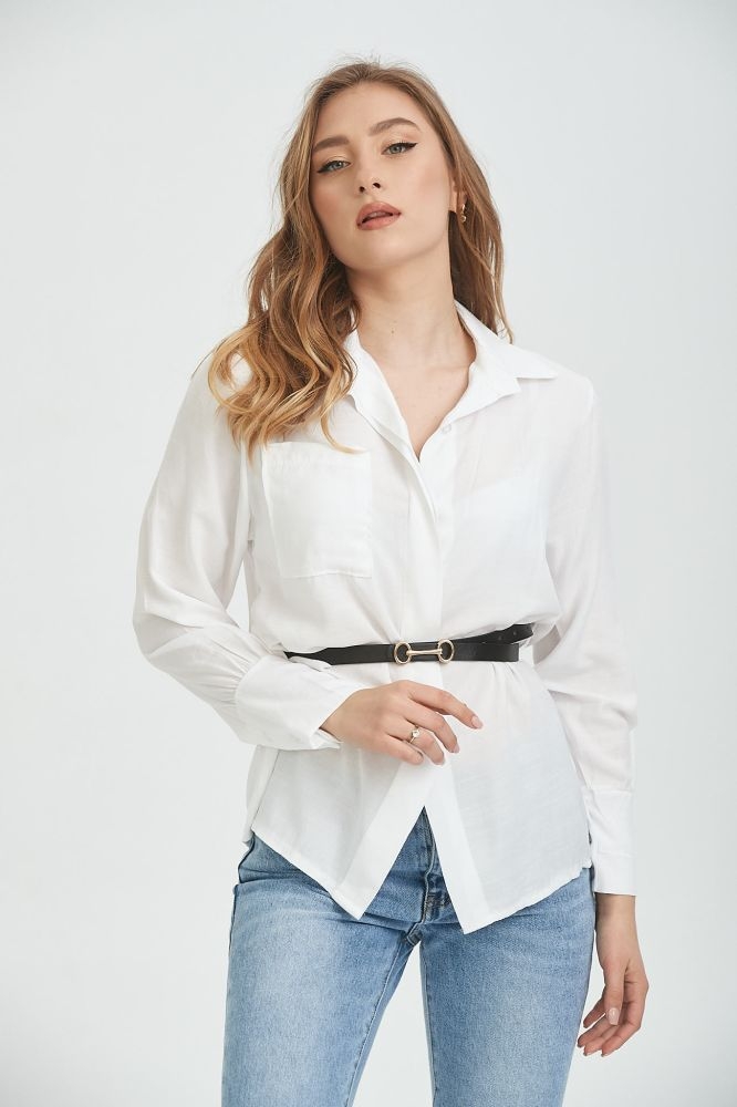 Πουκαμίσα Λινή Με Ζωνάκι