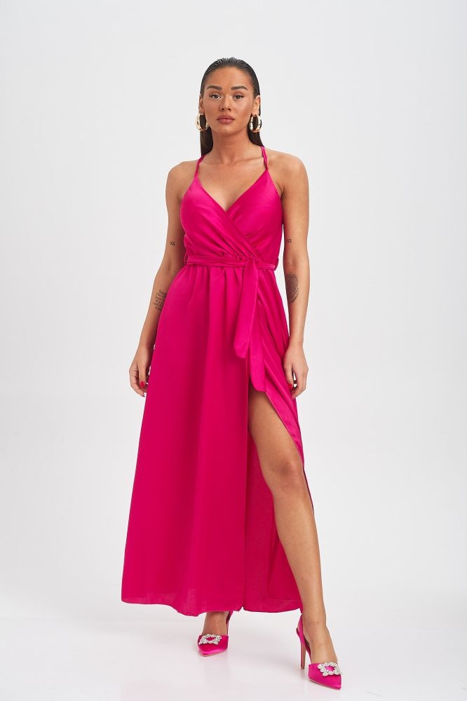 Φόρεμα Maxi Σατέν Κρουαζέ