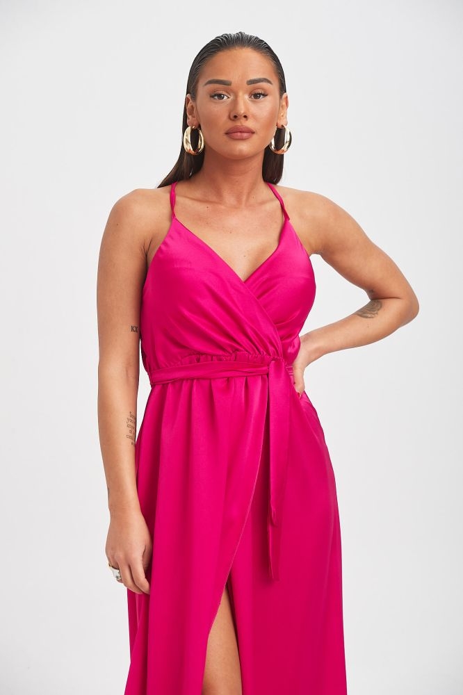 Φόρεμα Maxi Σατέν Κρουαζέ