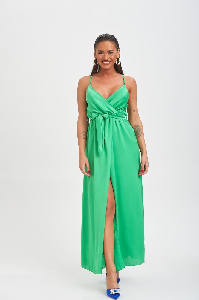 Φόρεμα Maxi Σατέν Κρουαζέ