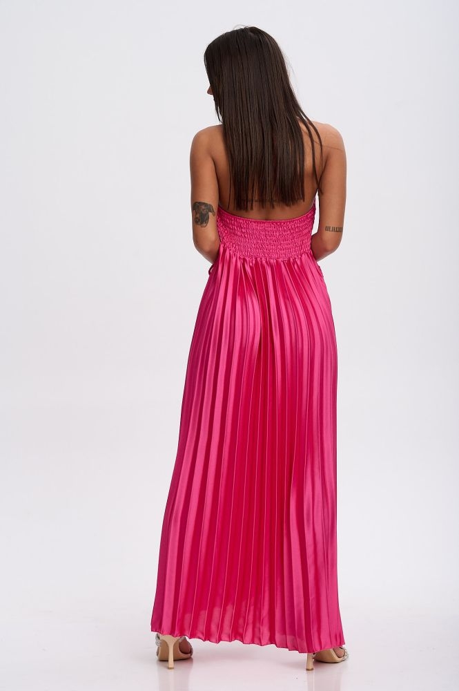 Φόρεμα Σατέν Πλισέ Maxi