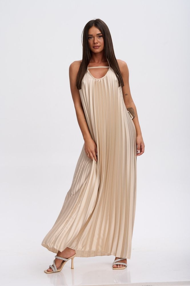 Φόρεμα Σατέν Πλισέ Maxi