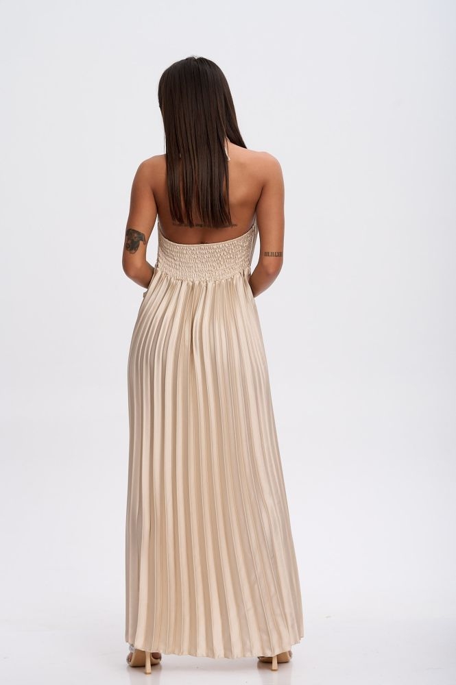 Φόρεμα Σατέν Πλισέ Maxi