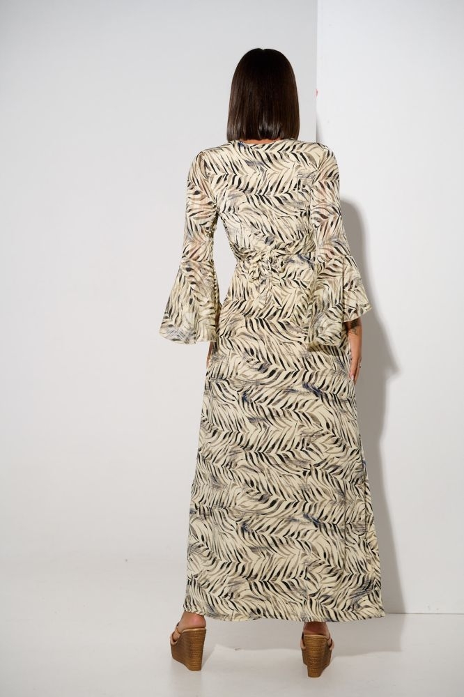 Μακρύ Ζέρσεϊ Φόρεμα Με Πυκνά Φύλλα