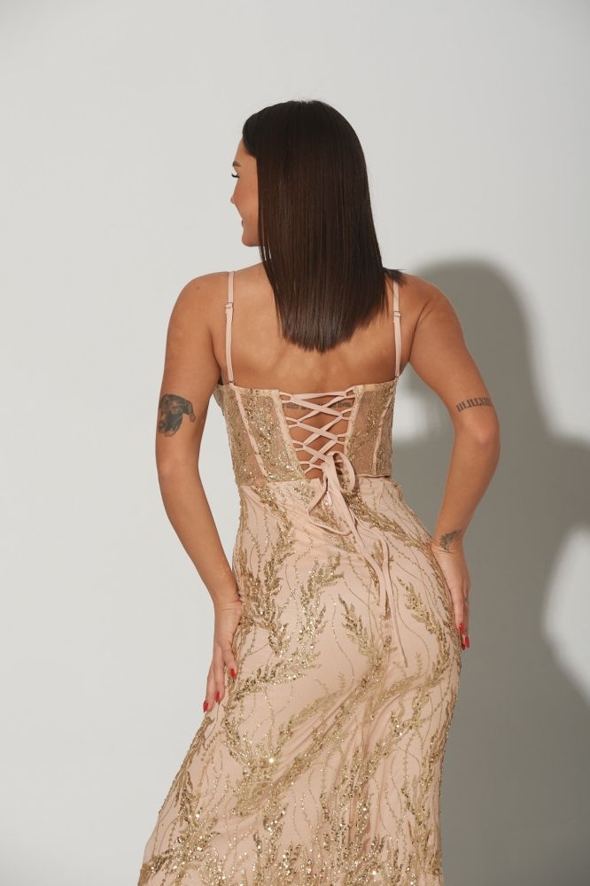 Αμπιγιέ Φόρεμα Glitter Με Πούλια