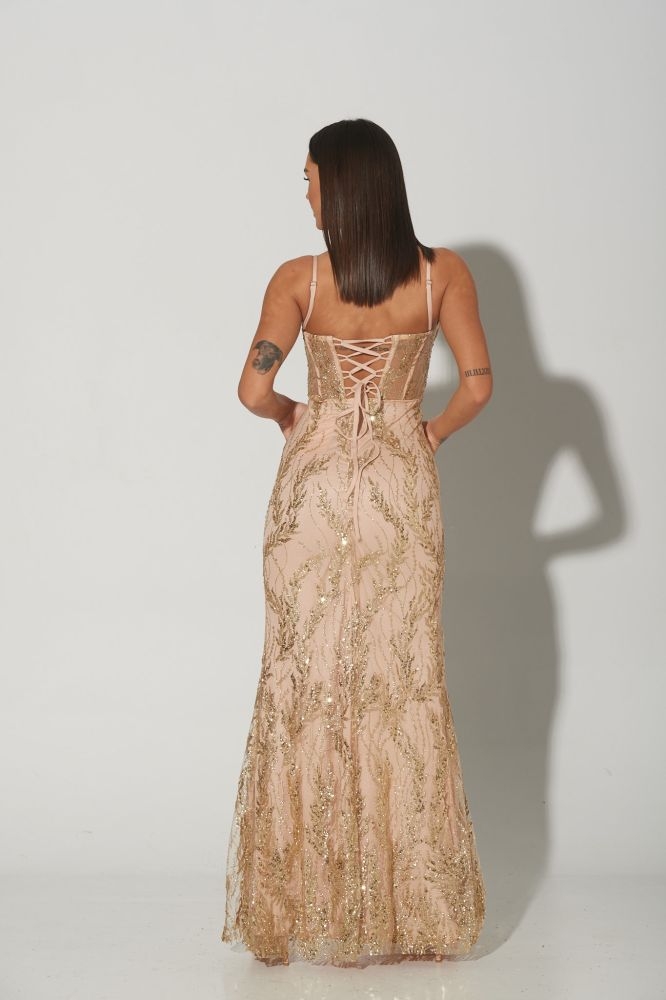 Αμπιγιέ Φόρεμα Glitter Με Πούλια