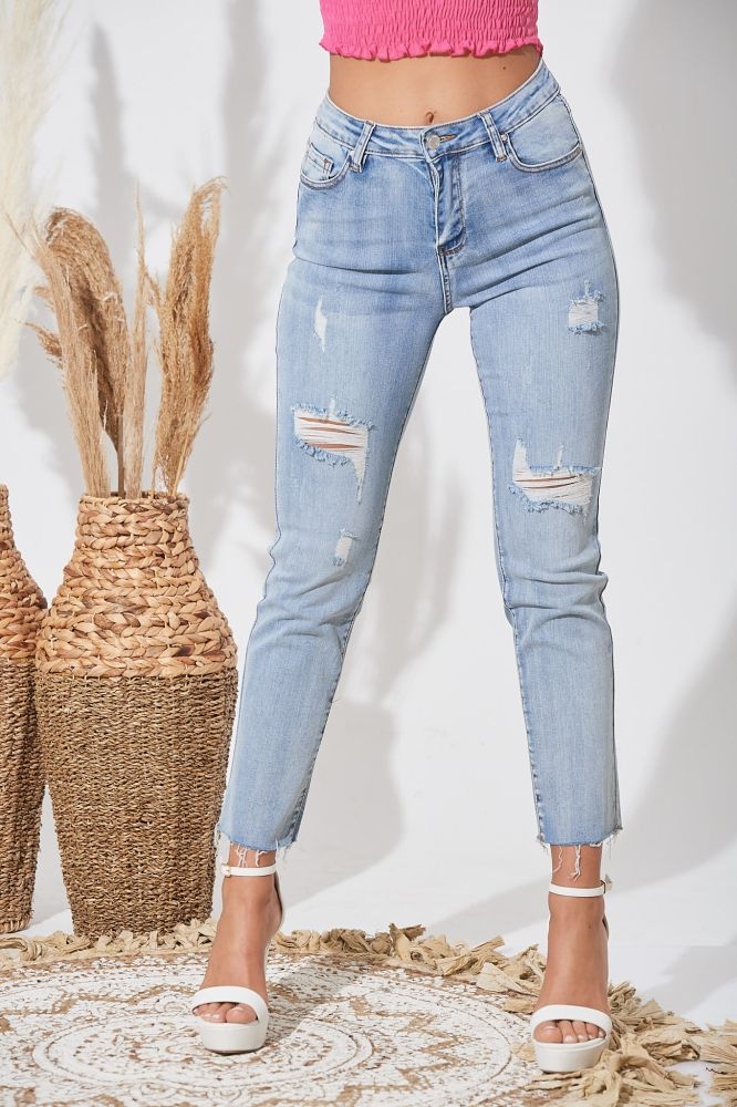 Τζιν Ελαστικό Με Ξέφτια