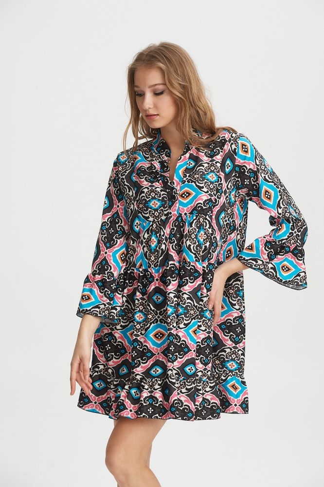 Φόρεμα Με Μάο Γιακά Λαχούρ