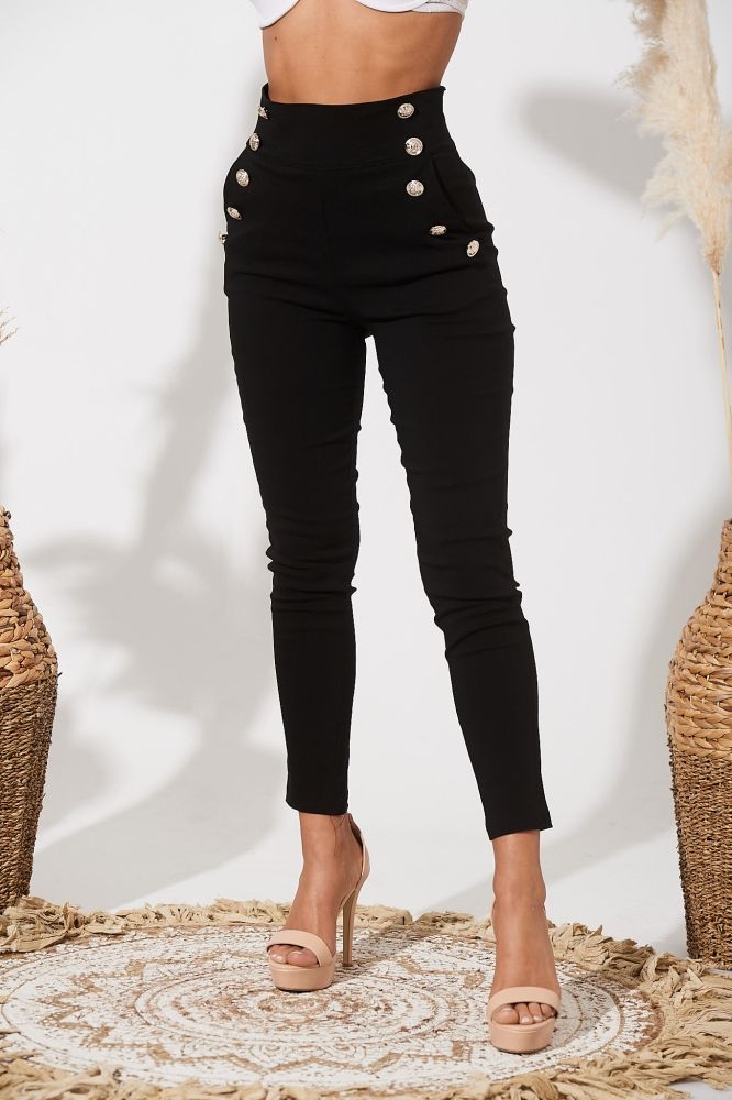 Κολάν Με Χρυσά Κουμπιά Ψηλόμεσο