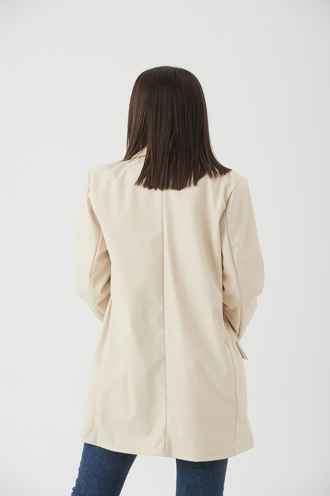 Σακκάκι Oversized Από Δερματίνη