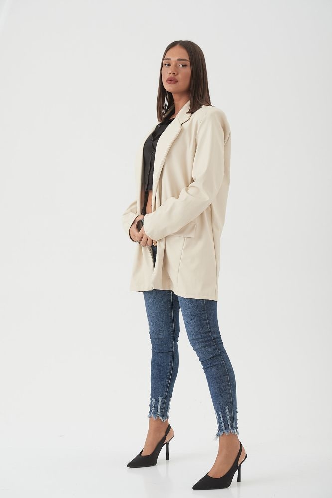 Σακκάκι Oversized Από Δερματίνη