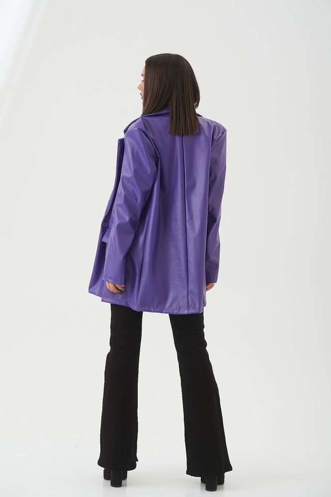 Σακκάκι Oversized Από Δερματίνη