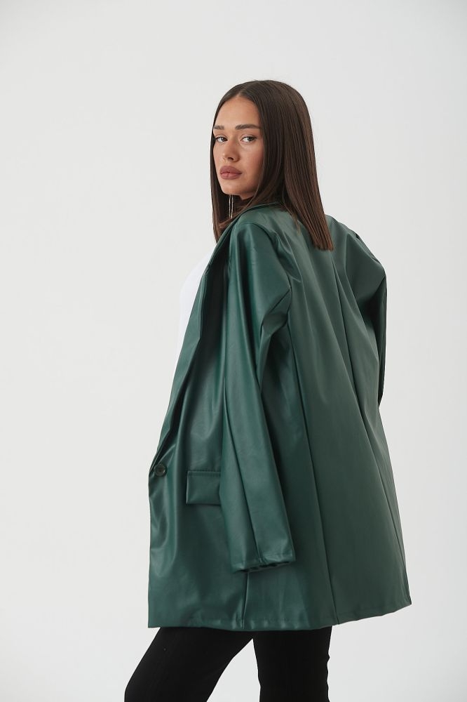 Σακκάκι Oversized Από Δερματίνη