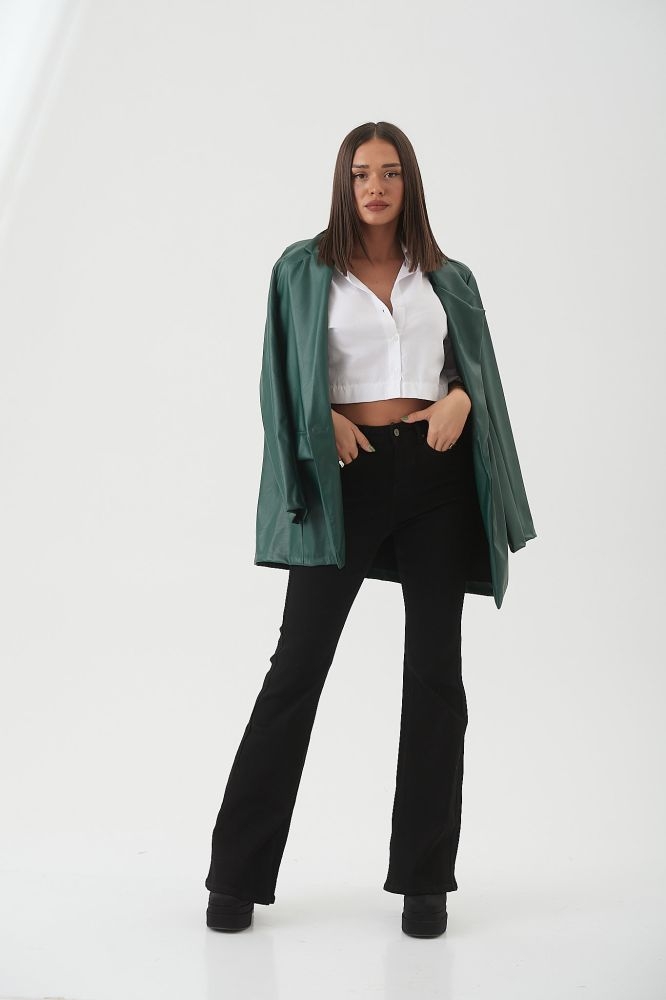 Σακκάκι Oversized Από Δερματίνη