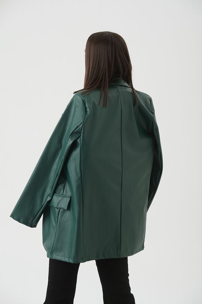 Σακκάκι Oversized Από Δερματίνη