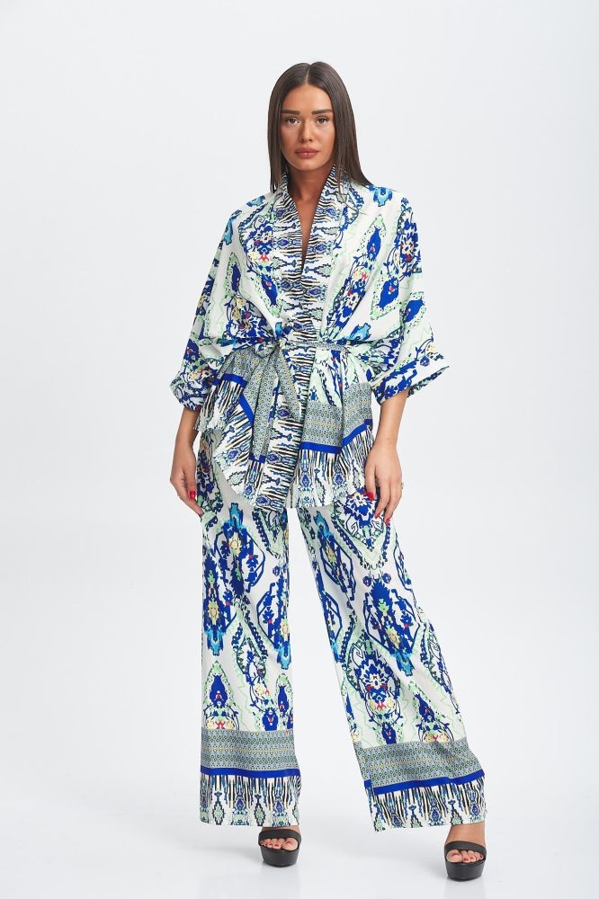 Σέτ Κιμονό με Παντελόνα Εμπριμέ