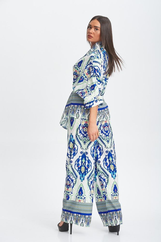 Σέτ Κιμονό με Παντελόνα Εμπριμέ