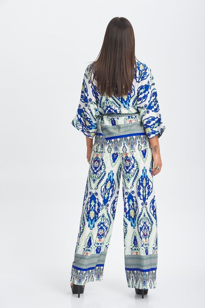 Σέτ Κιμονό με Παντελόνα Εμπριμέ