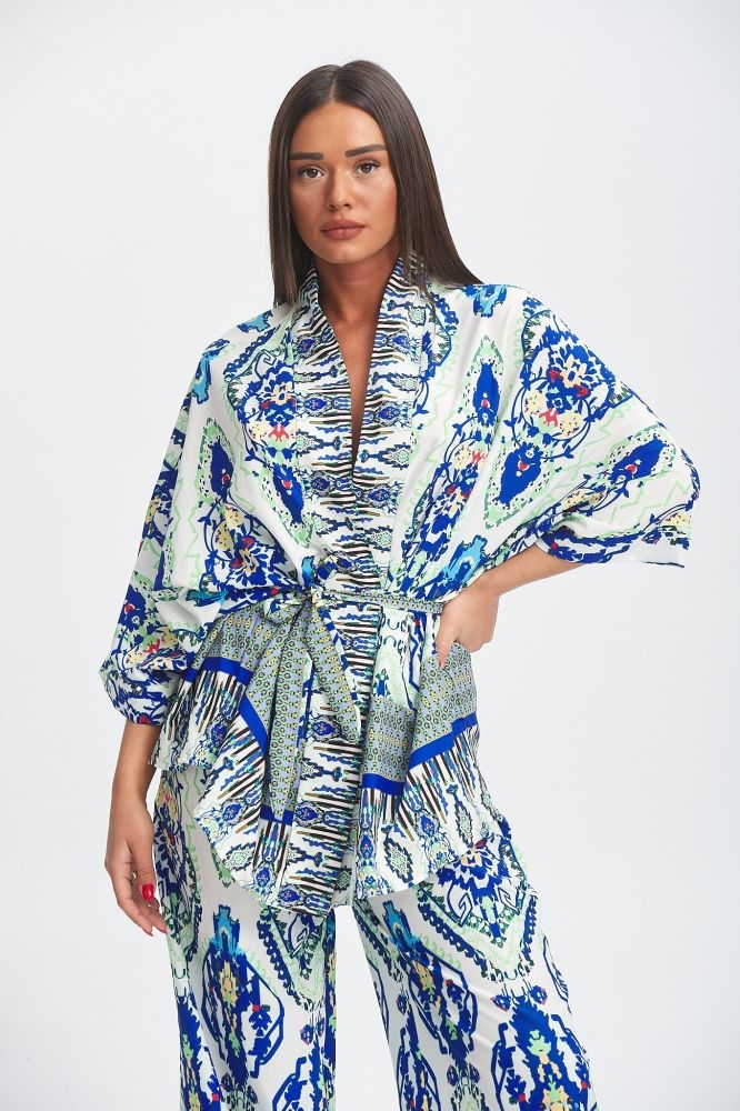 Σέτ Κιμονό με Παντελόνα Εμπριμέ