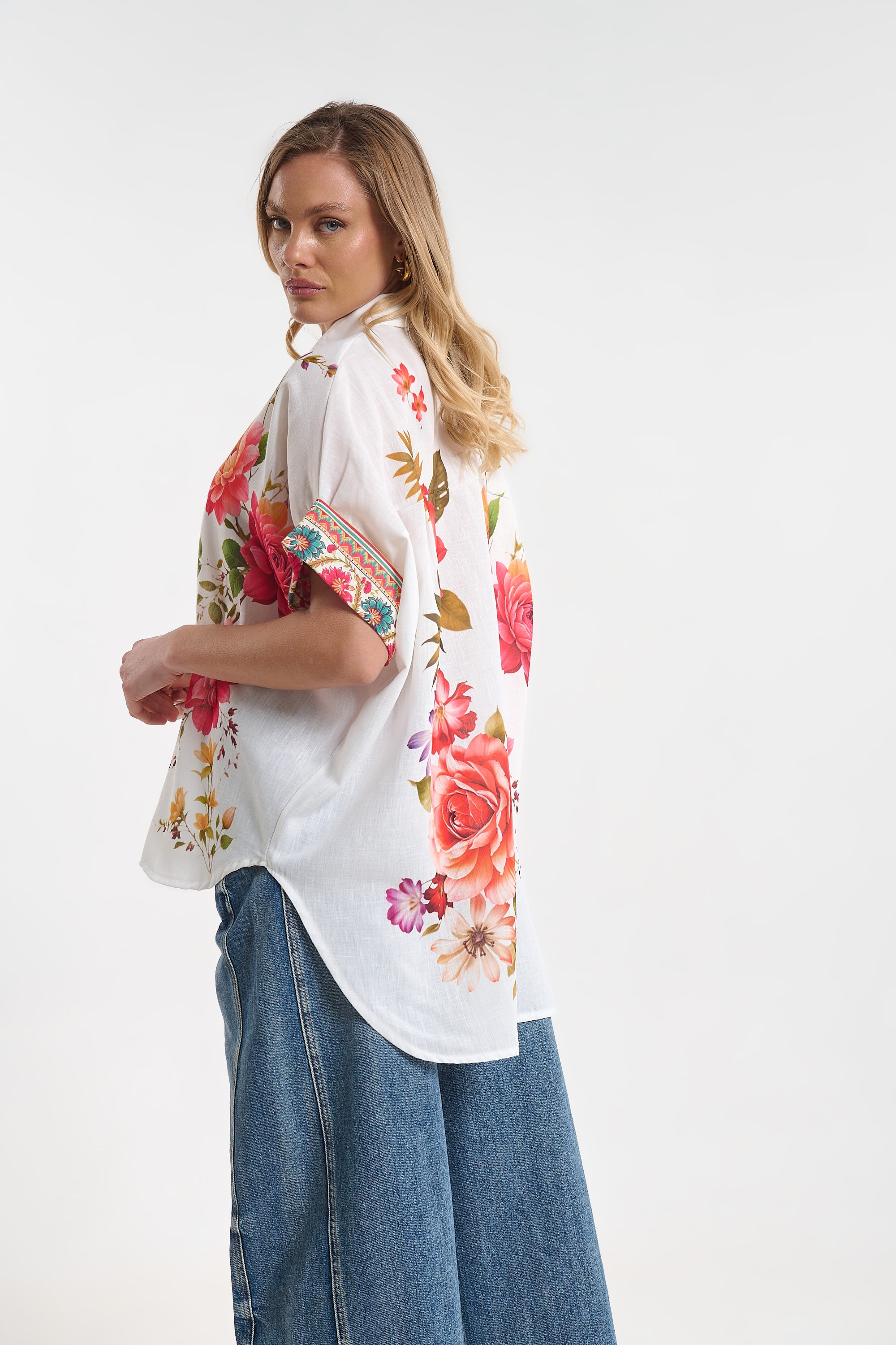 Rose Print Shirt for Women