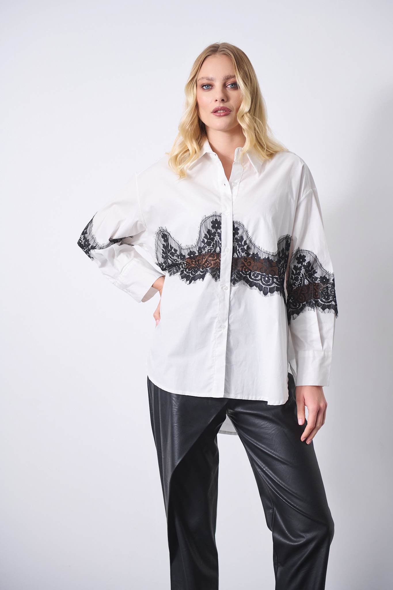 Πουκάμισο Νυχτερίδα Δαντέλα Μέση