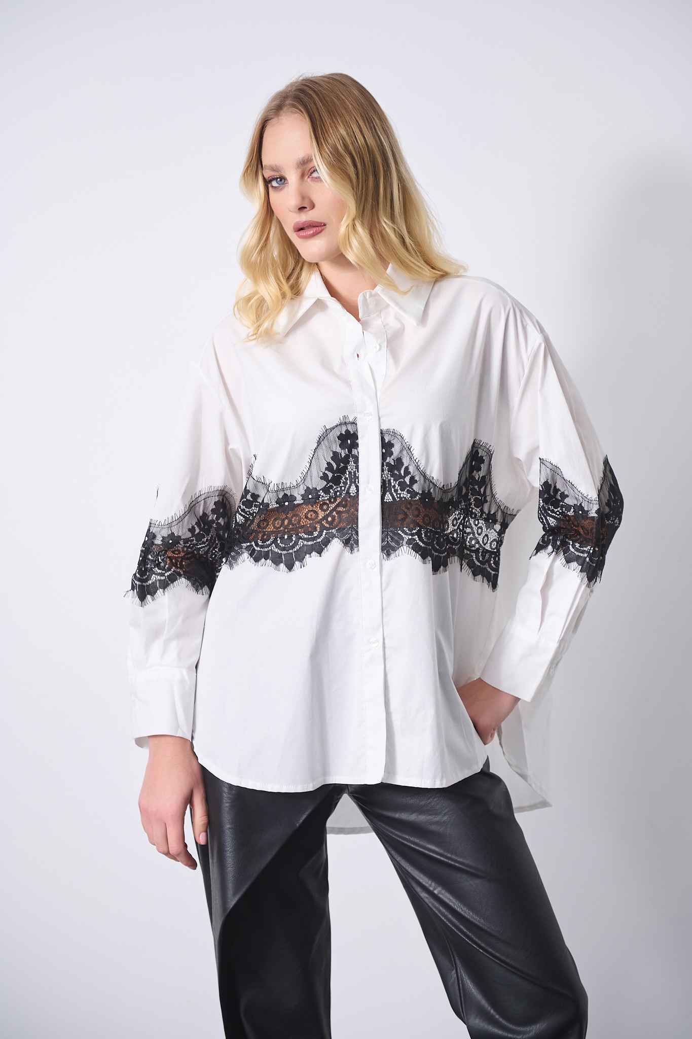 Πουκάμισο Νυχτερίδα Δαντέλα Μέση