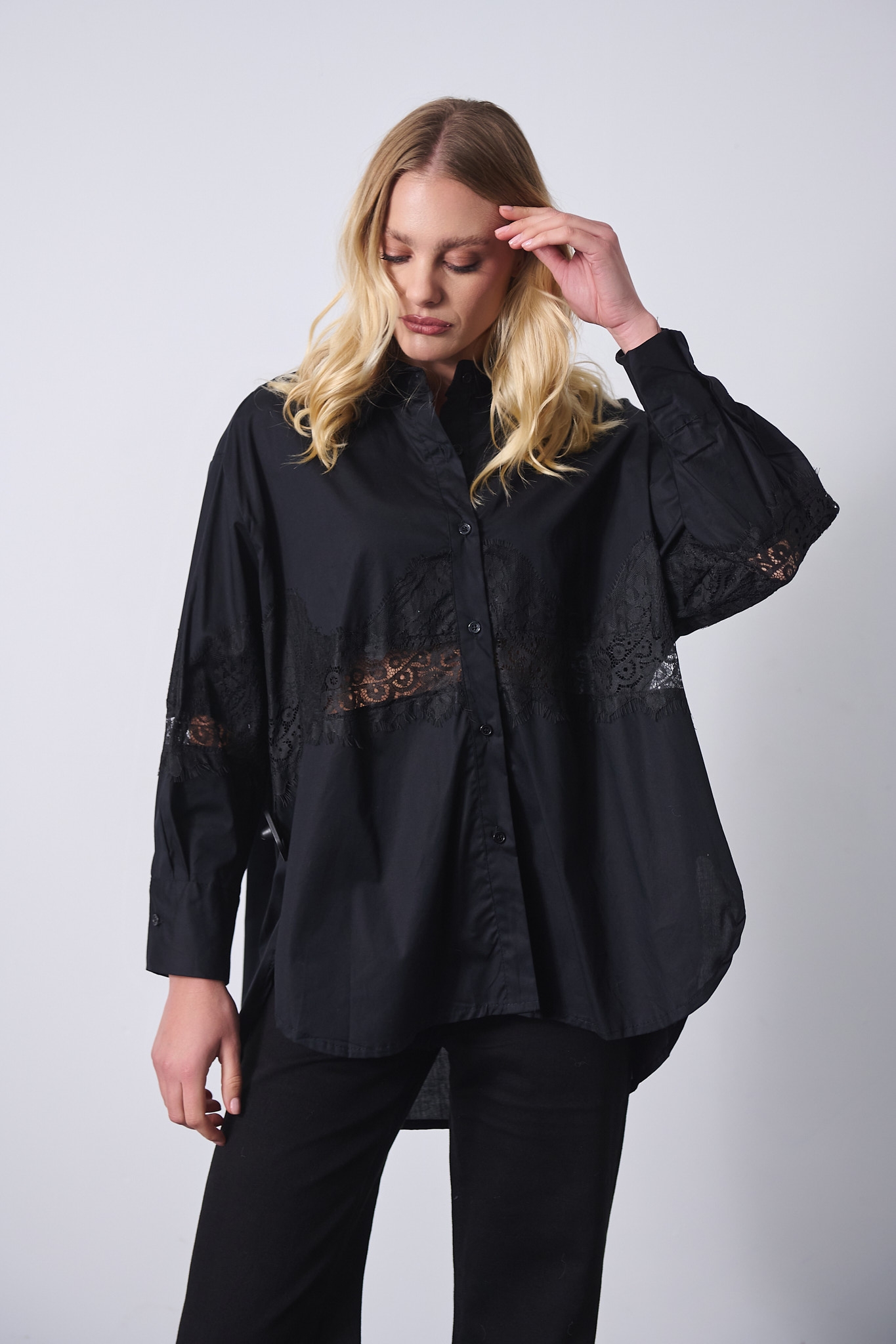 Πουκάμισο Νυχτερίδα Δαντέλα Μέση