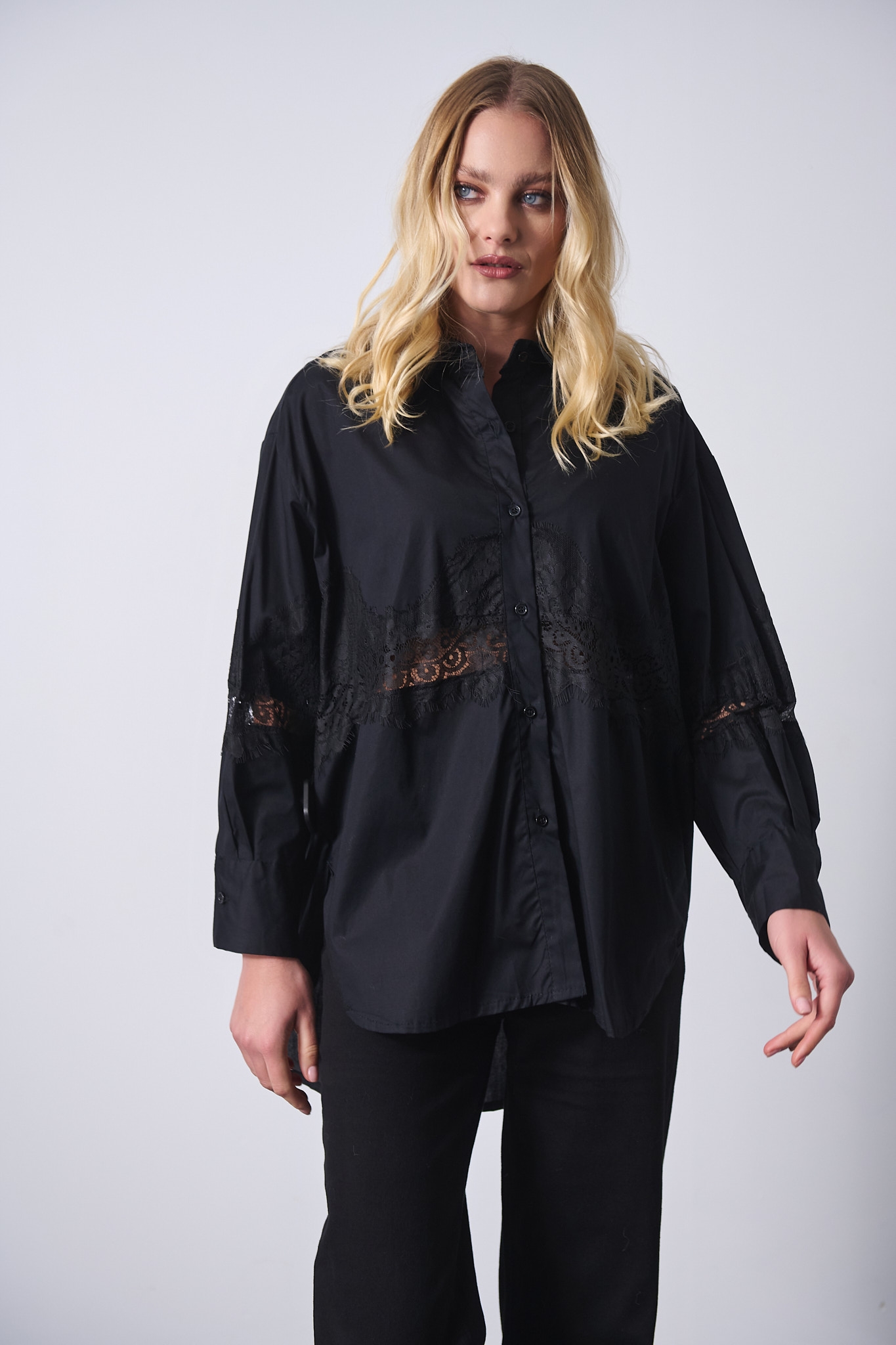 Πουκάμισο Νυχτερίδα Δαντέλα Μέση