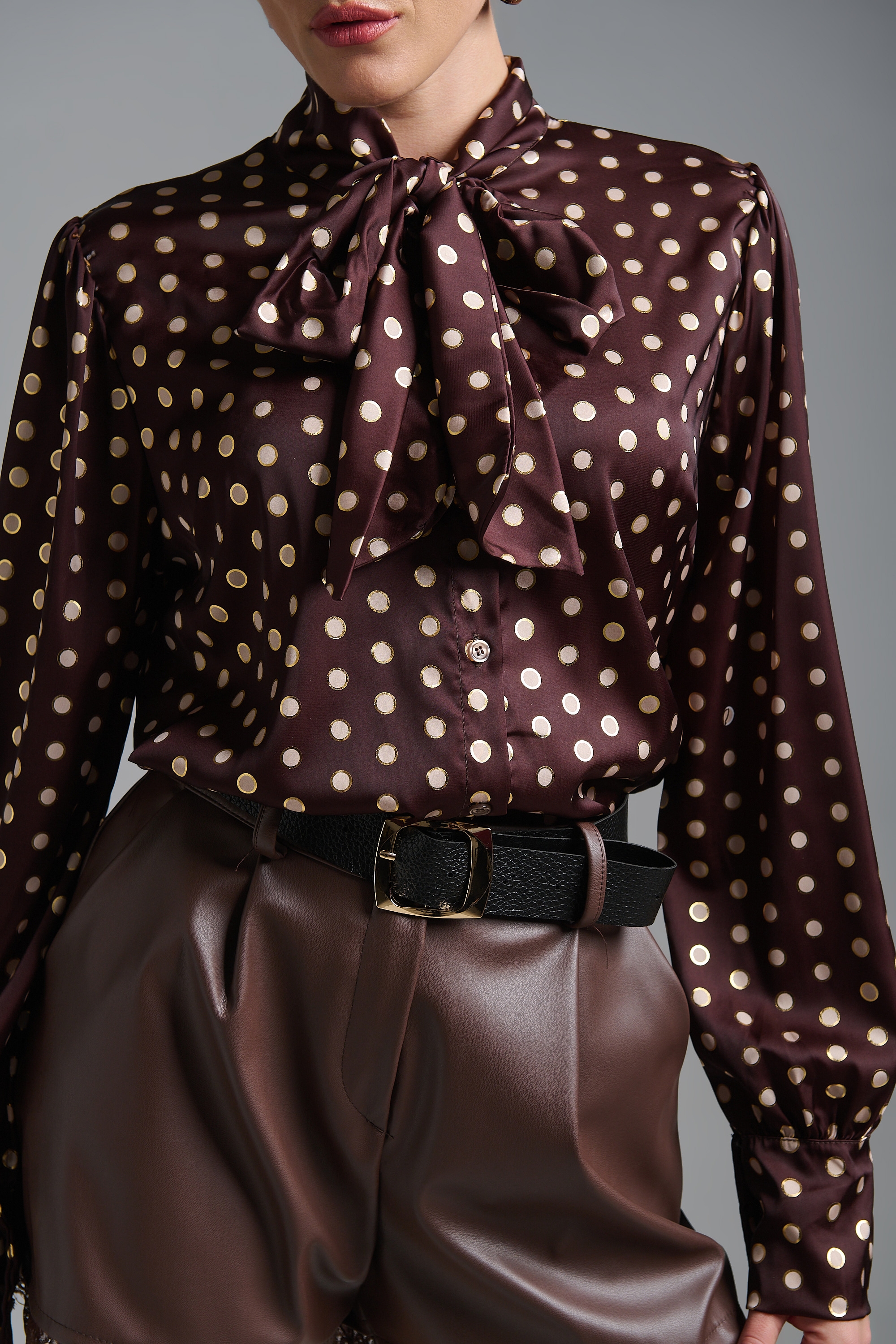Satin Polka-Dot Shirt