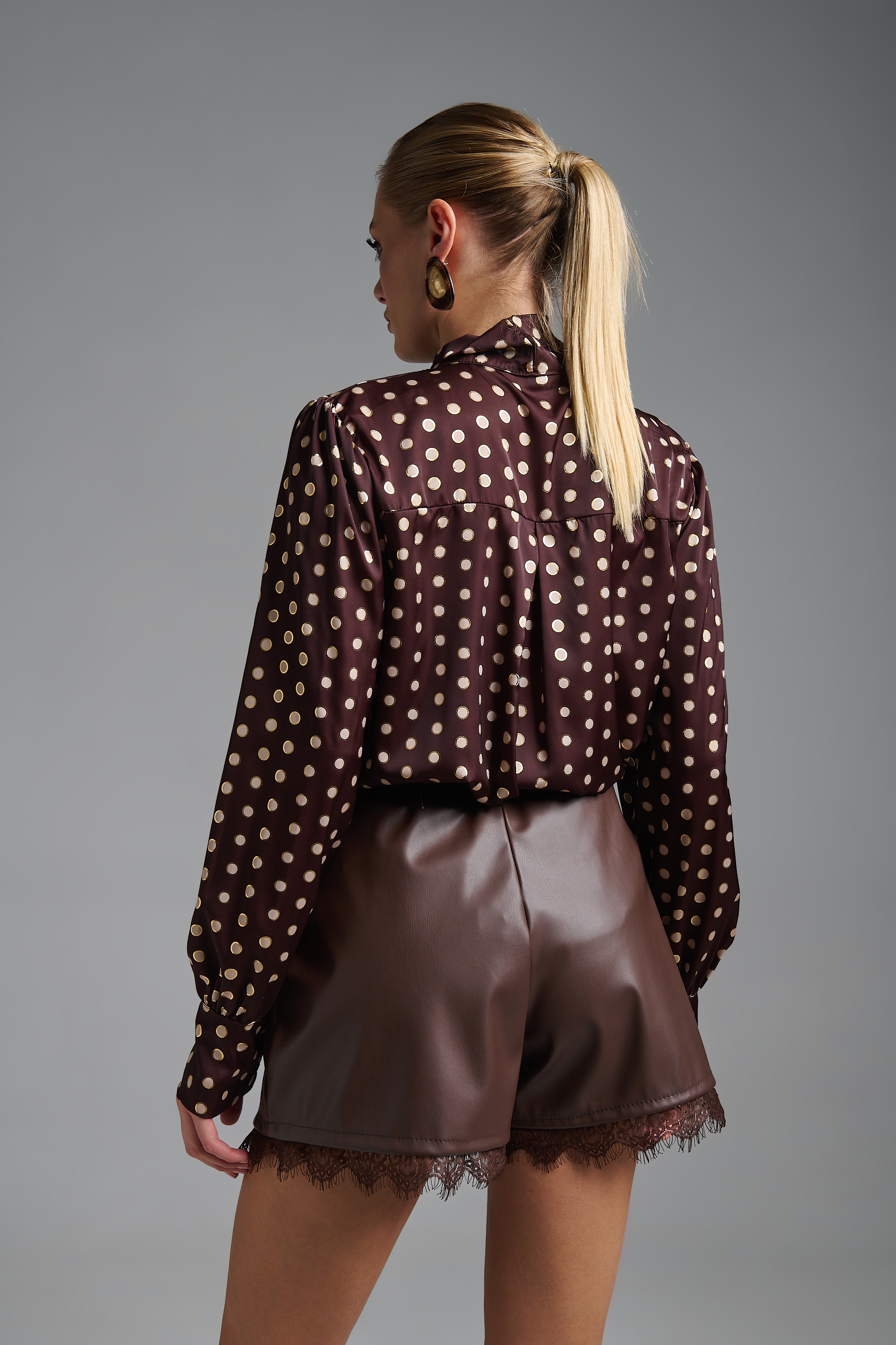 Satin Polka-Dot Shirt