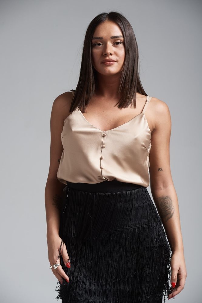 Φανελάκι Με Κουμπάκια Σατέν