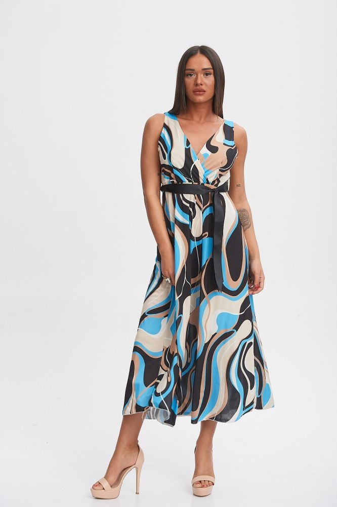 Φόρεμα Με Πολύχρωμες Γραμμές