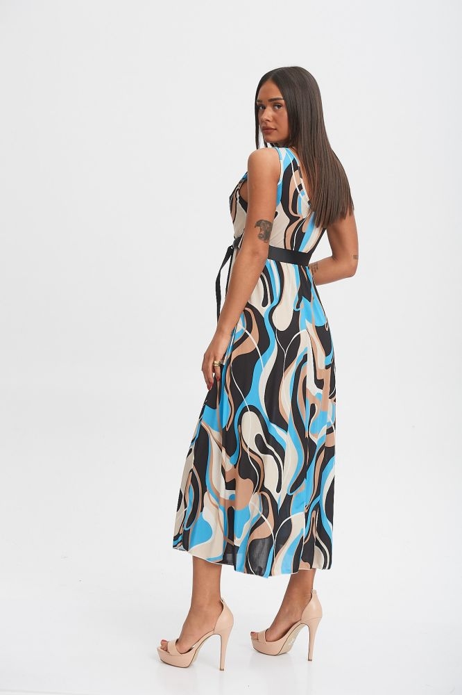 Φόρεμα Με Πολύχρωμες Γραμμές