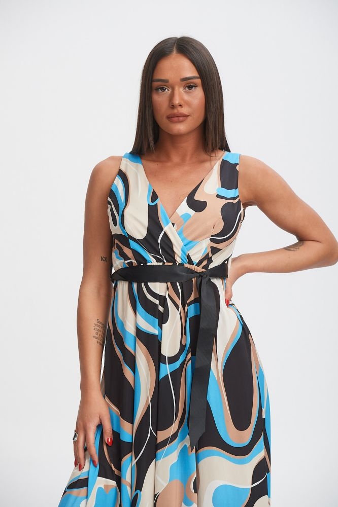 Φόρεμα Με Πολύχρωμες Γραμμές