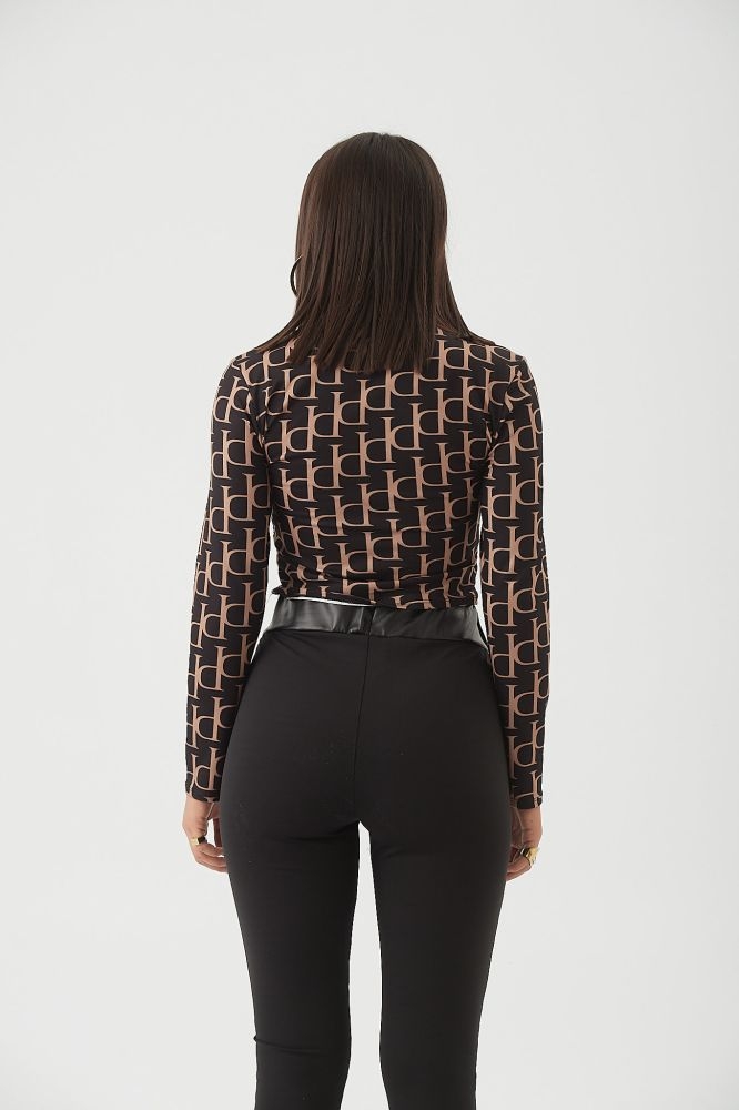 Τόπ Με Σούρα & Letter Print P