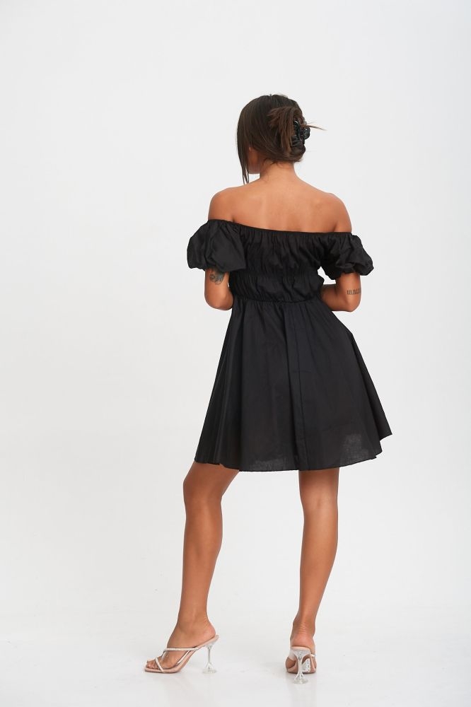 Φόρεμα Κοντό Με Γαζιά