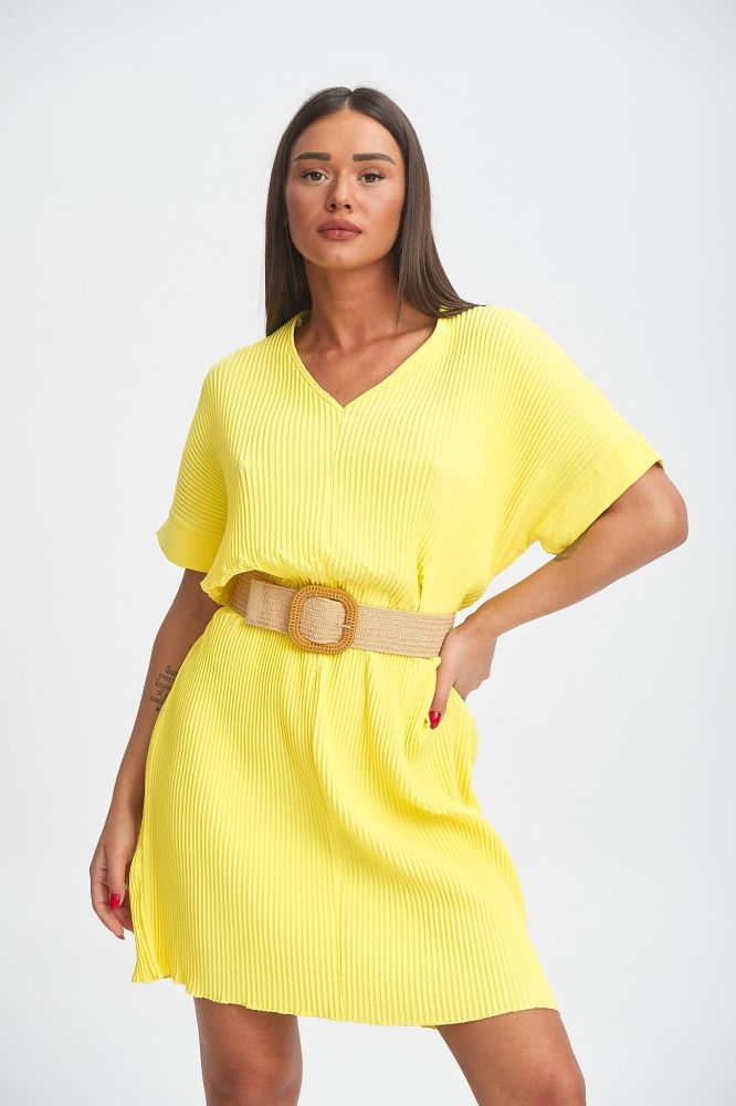 Φόρεμα Γκοφρέ Με Ζωνάκι Έξτρα