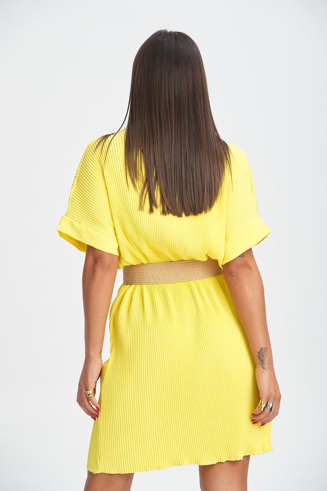 Φόρεμα Γκοφρέ Με Ζωνάκι Έξτρα