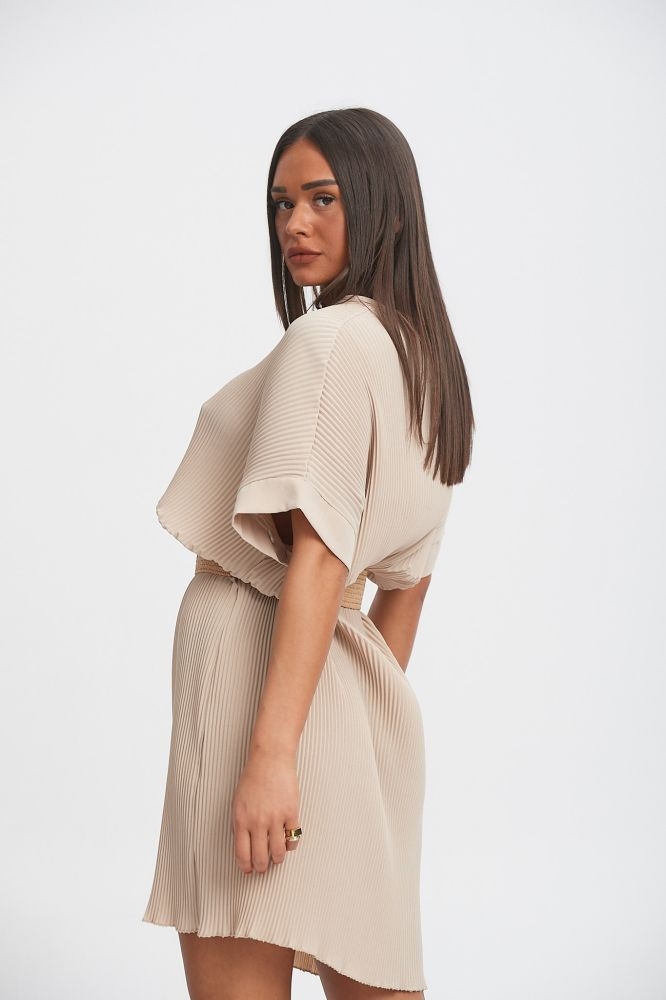 Φόρεμα Γκοφρέ Με Ζωνάκι Έξτρα